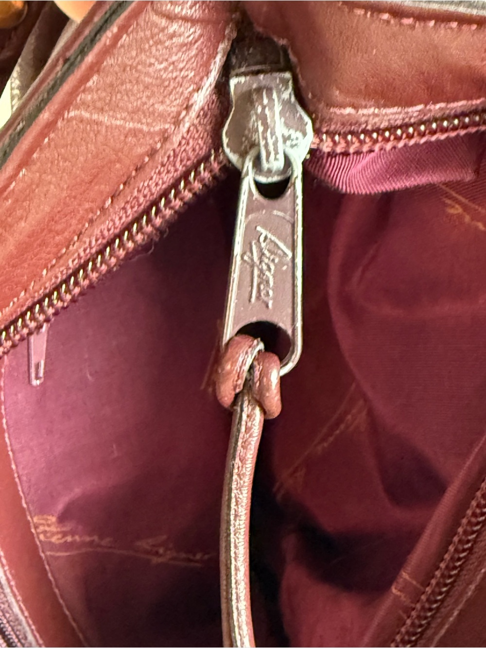 Vintage Etienne Aigner Burgundy Leather Shoulder Crossbody Bag - Picture 9 of 9